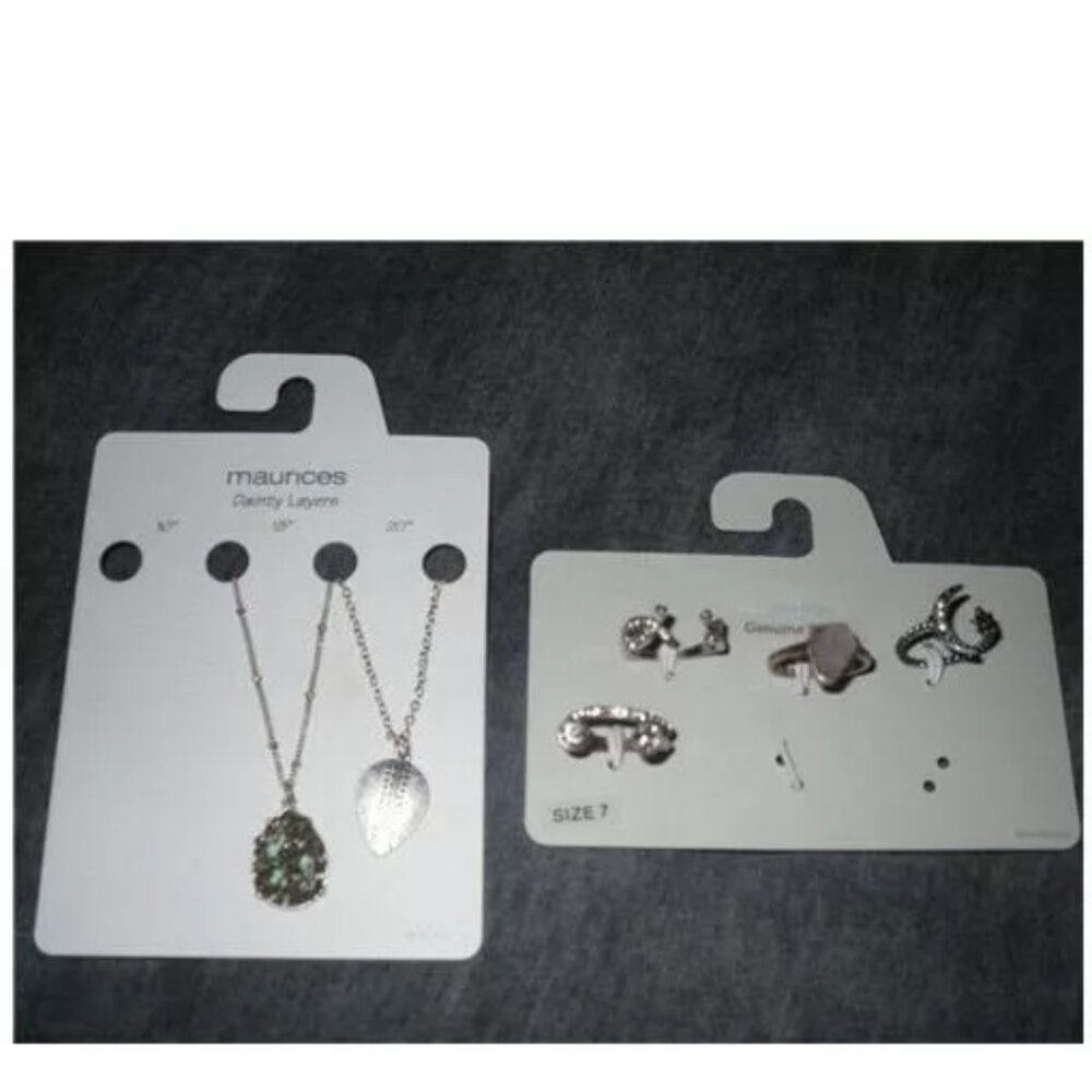 New Lot 6 PC Maurices Necklace Ring Moon Star Rhinestone X Size 7 Arrowhead Torq